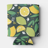 レモンとライムのフルーツの柄を緑と黄色に 缶クーラー (裏面)