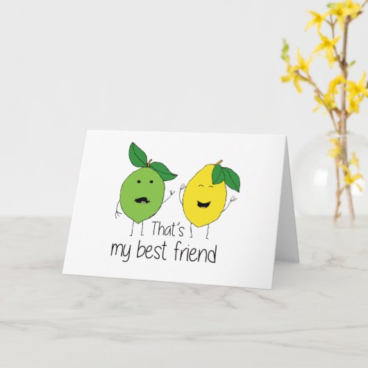 レモンとライムのフ最高のァンズBFFレモンアートベッティ カード (黄色い花)