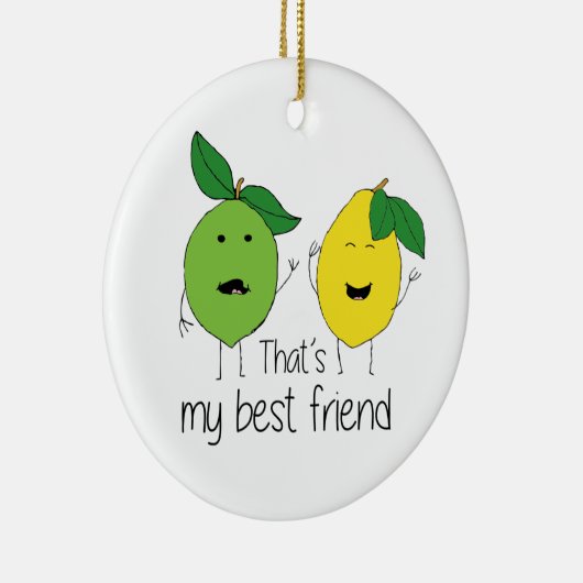 レモンとライムのフ最高のァンズBFFレモンアートベッティ セラミックオーナメント (右)