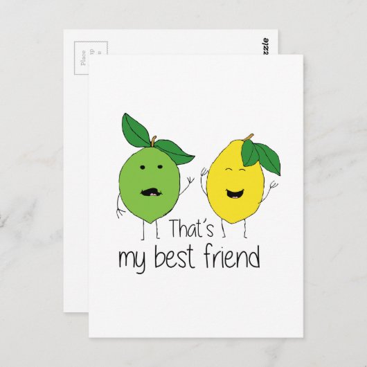レモンとライムのフ最高のァンズBFFレモンアートベッティ ポストカード (正面/裏面)