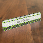 レモンとライムのリングや輪と水玉模様by STaylor デスクネームプレート (側面)