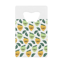 レモンとライムシトラスカートゥーンイラストレーション クレジットカード栓抜き