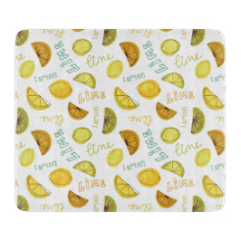 レモンとライムフルーツパターン カッティングボード