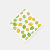 レモンとライム模様 スタンダードカクテルナプキン (角)