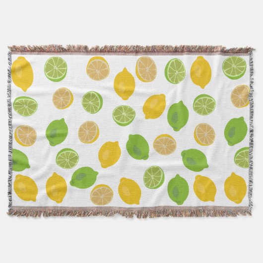 レモンとライム模様 スローブランケット (正面)