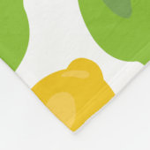 レモンとライム模様 フリースブランケット (角)