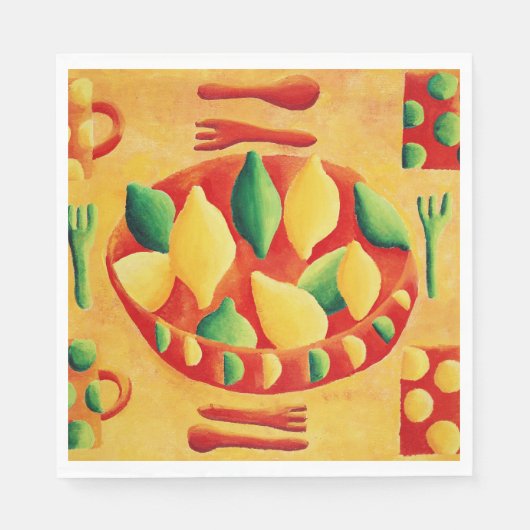 レモンとライム スタンダードランチョンナプキン (正面)