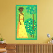 レモンとライム – 庭の女の子 キャンバスプリント (インサイチュ (リビング))