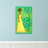 レモンとライム – 庭の女の子 キャンバスプリント (インサイチュ (ウッドフロア))