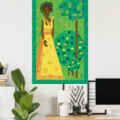 レモンとライム – 庭の女の子 ポスター (ホームオフィス)