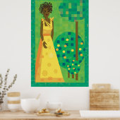 レモンとライム – 庭の女の子 ポスター (キッチン)