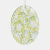 レモンとライム:新鮮なパターン。 ガラスオーナメント (正面左)