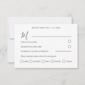 レモンとラベンダーのラスティックな結婚式RSVP 出欠カード (裏面)