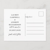 レモンとラベンダーの結婚式Save the Date ポストカード (裏面)