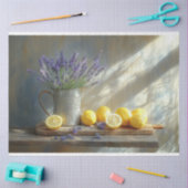 レモンとラベンダーキッチンスチルライフデコップページ 薄葉紙 (クラフト)