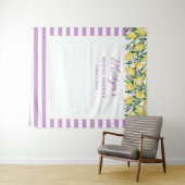 レモンとラベンダー ブライダルシャワーの写真用背景 タペストリー (インサイチュ(横))