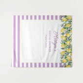 レモンとラベンダー ブライダルシャワー フォト 背景ボード タペストリー (正面(横))