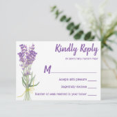 レモンとラベンダー - 返信カード 招待状 (スタンド正面)
