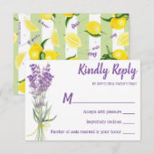レモンとラベンダー - 返信カード 招待状 (正面/裏面)