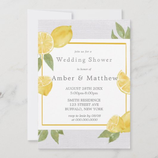 レモンとリネンウォーターのカラーウェディングシャワー