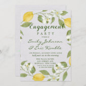 レモンとリネンウォーターのカラー婚約パーティ 招待状 (正面/裏面)