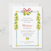 レモンとレッドボウファミリークリスマスパーティー 招待状 (正面)