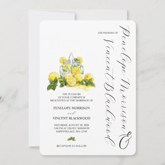レモンとレモネードのウェディング招待状 招待状 (正面)
