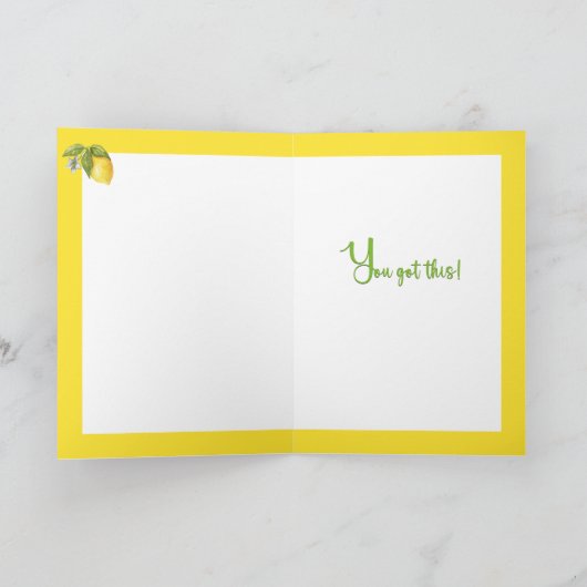 レモンとレモネードの励ましの挨拶 カード (内部)