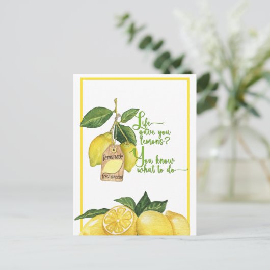 レモンとレモネード励ましのグリーティングカード ポストカード (スタンド正面)