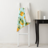 レモンとレモンを使った水彩葉パターン。シームルズ シェルパブランケット (インサイチュ)