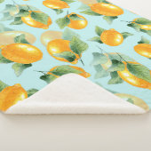 レモンとレモンを使った水彩葉パターン。シームルズ シェルパブランケット (3/4)