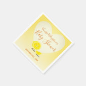 レモンとレモンスライス赤ちゃんシャワーハート黄色 スタンダードカクテルナプキン (角)