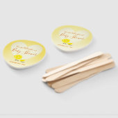 レモンとレモンスライス赤ちゃんシャワーハート黄色 ハンドファン (組立なし)