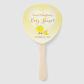 レモンとレモンスライス赤ちゃんシャワーハート黄色 ハンドファン (裏面)