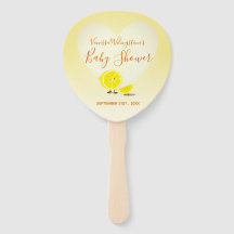 レモンとレモンスライス赤ちゃんシャワーハート黄色