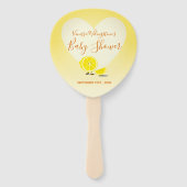 レモンとレモンスライス赤ちゃんシャワーハート黄色 ハンドファン (正面)