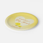 レモンとレモンスライス赤ちゃんシャワーハート黄色 ペーパープレート (アングル)