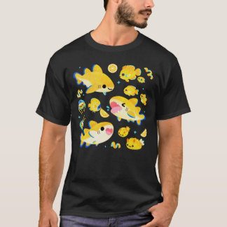 レモンと友達のブルー Tシャツ