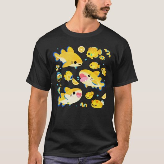 レモンと友達のブルー Tシャツ (正面)