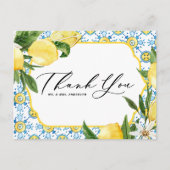 レモンと地中海の花結婚の感謝 ポストカード (正面)