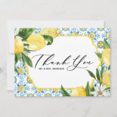 レモンと地中海の花結婚の サンキューカード (正面)