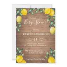 レモンと木の田舎のベビーシャワーの招待状