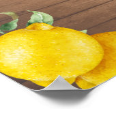 レモンと木の素朴なブライダルシャワー歓迎サイン ポスター (角)