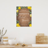 レモンと木の素朴なブライダルシャワー歓迎サイン ポスター (キッチン)