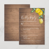 レモンと木の結婚式 出席確認カード 招待状 (正面/裏面)