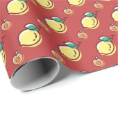 レモンと桃 ラッピングペーパー (ロールコーナー)