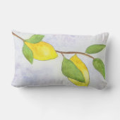 レモンと水葉色の木の枝 ランバークッション (裏面)