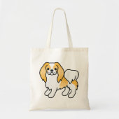 レモンと白あご日本のかわいい漫画の犬 トートバッグ (正面)