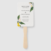 レモンと白い花が咲く ハンドファン (裏面)