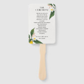 レモンと白い花が咲く ハンドファン (正面)